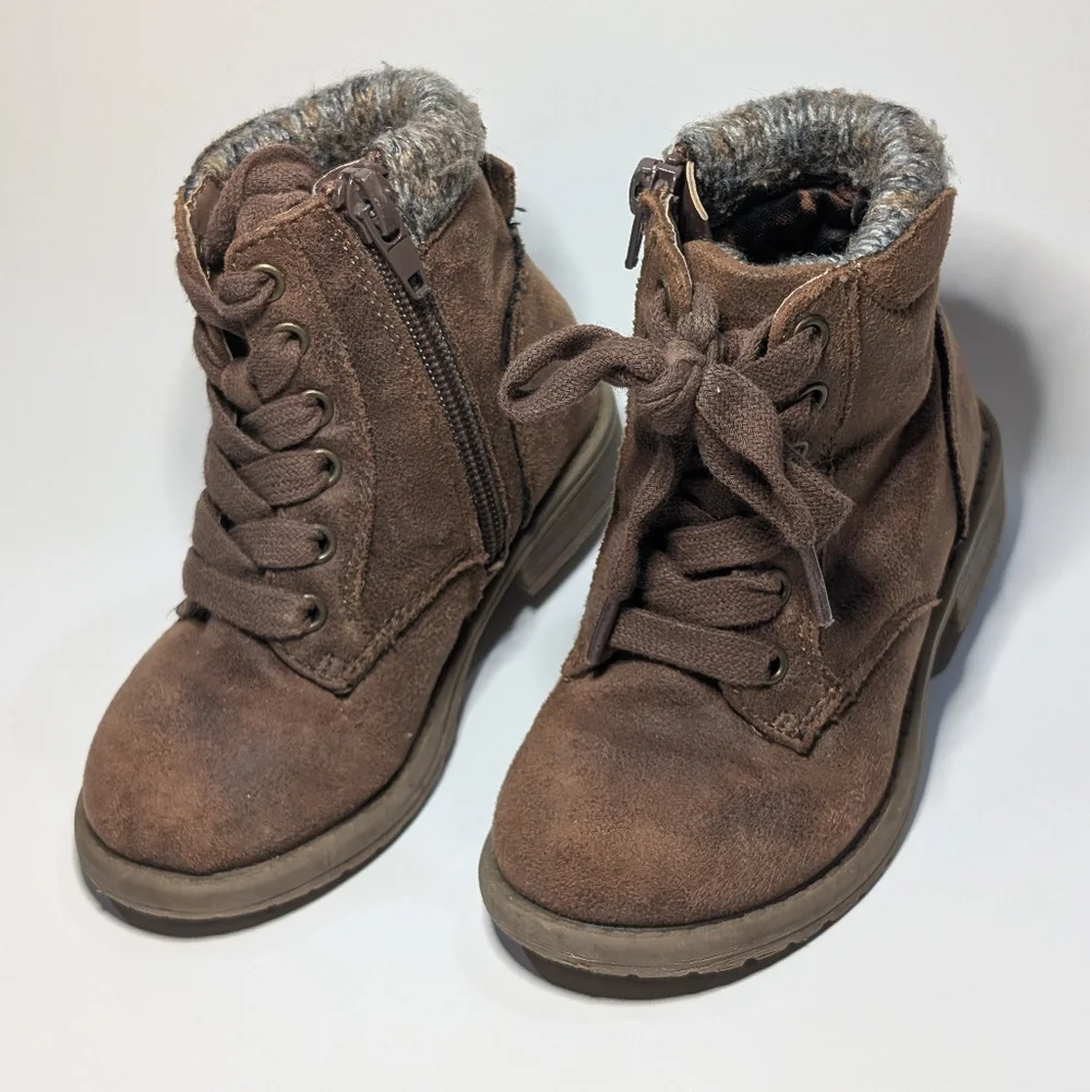 🤎 Steve Madden Brown Faux Suede Toddler Boots (Size 7)